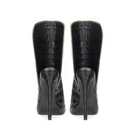 Mules et Escarpins de Soirée de Luxe pour Femmes, Talons Hauts de 10-11CM, Bout Pointu, en Similicuir Noir Imprimé Alligator