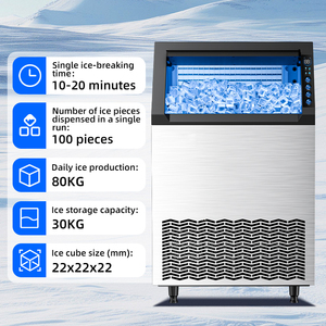 Machine à glaçons automatique électrique 130 kg, machine à fabriquer des blocs de glace commerciaux pour restaurant, hôtel, usage domestique, en acier inoxydable - Product Image 4