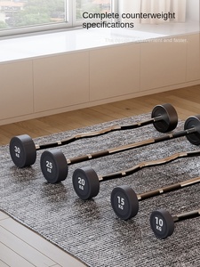 Soporte de Barra Curvo y Resistente para Pesas, con Marco de Acero Recubierto de Goma Integrado, para Gimnasio o <span class=keywords><strong>Sala</strong></span> de Estar - Product Image 5
