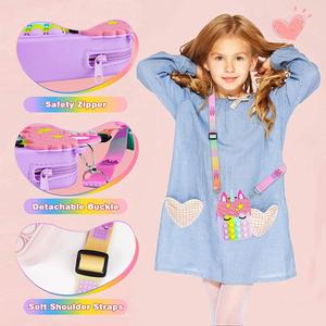 Mini Crossbody Shoulder Pop Toys Rainbow Silicone Unicorn Fidget Purse <b>Bubble</b> Bag for <b>Kids</b> Girls Women - Product Image 6