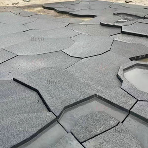 Dalles de basalte finition granit, dalle de pierre flamme, motif irrégulier, pavé, revêtement de sol, dalles de granit noir flammé pour <span class=keywords><strong>extérieur</strong></span> - Product Image 3