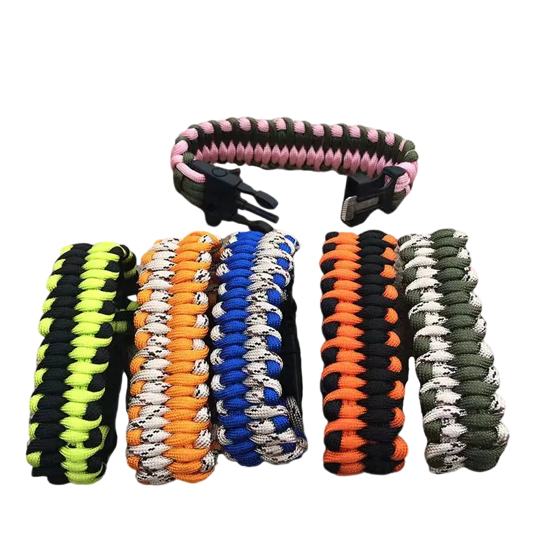 Xiwang Hot Bán 100% Handmade Khẩn Cấp Survival 550 Paracord Vòng Đeo Tay Cho Cắm Trại Ngoài Trời