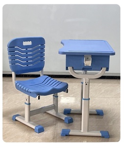 Bureau et chaise d'école pour un seul étudiant en ABS moderne ensemble de bureau pour l'école primaire mobilier scolaire de couleur personnalisée - Product Image 2