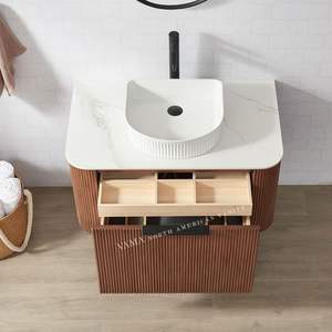 Vanité de salle de bain suspendue au mur avec effet ondulant VAMA N325 - Product Image 6