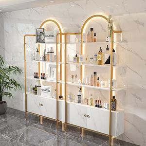 Exhibidor de Esmalte de Uñas de Acero Inoxidable Dorado con 3 Estantes, Mueble de Almacenamiento de Cosméticos, 2026 - Product Image 4
