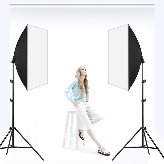 Factory Photo Studio Softbox 50x70cm 20" X 28" Photography Softboxes Portable Rectangular Single Head Soft Box for 85W 175W Bulb