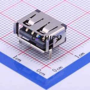 910-151B2028D10100 USB Connector Bent Lead Through Hole Connector Type-A USB 2.0 Female Right Angle Insert - Product Image 1