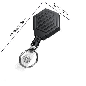 Magnetic strap with back <b>clip</b>, heavy-duty easy-pull <b>buckle</b>, retractable steel wire rope, badge with strong pull, key ring, - Product Image 3