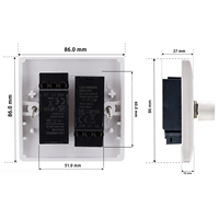 Variateur LED 2 Gang 2 Voies pour l'Angleterre, compatible avec les éclairages LED/halogènes dimmables de 3 à 160 Watts, interrupteur variateur LED à coupure de phase avant et à coupure de phase arrière