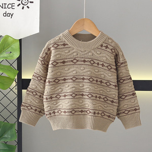 <span class=keywords><strong>Pull</strong></span> pour enfants Garçons Style coréen Hiver Acrylique Velours rembourré Col rond Anti-boulochage Rayé <span class=keywords><strong>Pull</strong></span> 4-10 ans Garçons - Product Image 2
