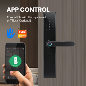 P08 उच्च सुरक्षा गुणवत्ता डिजिटल नई 5 भाषाओं का पासवर्ड फिंगरप्रिंट स्मार्ट पैनल के साथ डोर लॉक - Product Image 4