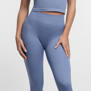 Vractivewholesale ハイウエスト フルレングス ヨガパンツ 68% ナイロン 32% スパンデックス 通気性 四方向ストレッチ スクランチバット スポーツパンツ - Product Image 4