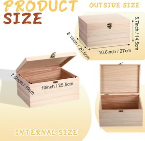 Boîtes de rangement décoratives en bois personnalisées, boîte à bijoux en bois, organisateur, présentoir, boîte de rangement - Product Image 2
