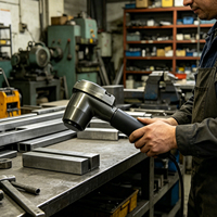 Marteau pneumatique à long manche 1000 BPM, 6 embouts, séparateur de blocs de tôle à vibration laser CNC, marteau vibrant