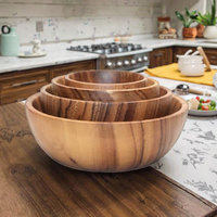 Ensemble de plats et de bols en bois d'acacia et d'olivier de haute qualité, de différents styles, pour la pâte, la salade, les bougies