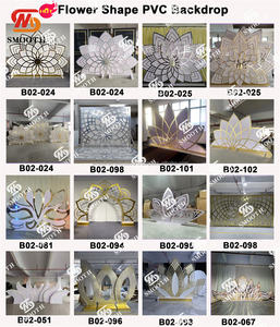 ฉากหลังงานแต่งงานพีวีซีอะคริลิครูปดอกบัวพิเศษใช้สำหรับตกแต่งฉากหลังเวที - Product Image 5