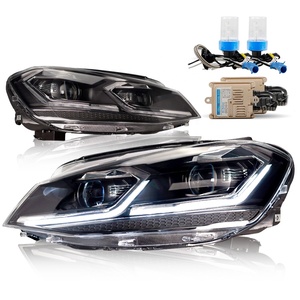 Dynamic Turning signal Headlamp for <strong>Golf</strong> 7 <strong>Headlights</strong> 7.5 Look LED DRL Dual Beam Projector for VW <strong>Golf</strong> <strong>Mk7</strong> 2013-2016