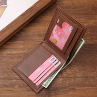 Dompet PU Pria Model Pendek Baru, Sederhana, Bergaya, Motif Geometris, Banyak Slot Kartu, Horizontal Vertikal, Embossed