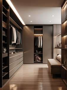 Modern Wood Cabinet <b>Wardrobe</b> for Home Office & Bedroom Contemporary Furniture for Closet Use - Product Image 2