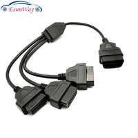 OBDII-Cable y Conector de diagnóstico para coche, OBD 2, 16 Pines, OBD2, 1 en 3, macho a tres hembra, para transferencia Elm327
