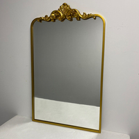 Hot Sale for Glam Iron Frame Clear Float Glass Gold Picture Frame Wall Mirror for Hotel Decor Baroque Style Customizable