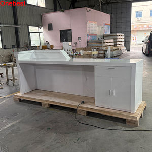 Bureau <span class=keywords><strong>de</strong></span> réception scolaire éducatif <span class=keywords><strong>de</strong></span> forme personnalisée, blanc, moderne, imitation pierre, mobilier <span class=keywords><strong>de</strong></span> bureau - Product Image 5