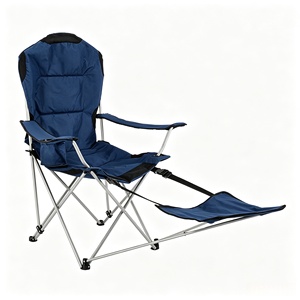 Portable Folding Outdoor Lounge <b>Chair</b> with Footrest, Reclining Camping Lawn <b>Chair</b> for Outdoor Activities - Product Image 4