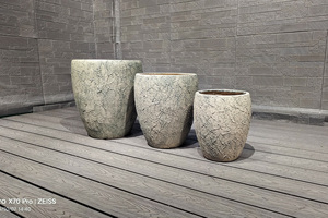 Pot Bunga Semen Serat Atlanta Desain Baru 2026, Ukuran Besar, Gaya Vintage Eropa Modern, Vas Lantai untuk Taman Luar Ruangan - Product Image 5