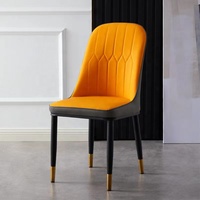Chaises de Salle à Manger Modernes Nordiques en Cuir et Métal, pour Intérieur, Vente en Gros Hôtels