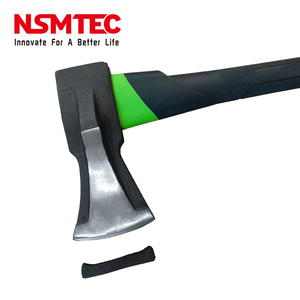 Hache à fendre en acier forgé poli avec tête plate et à hacher, manche souple en TPR, type A666, 1000g 2000g - Product Image 3