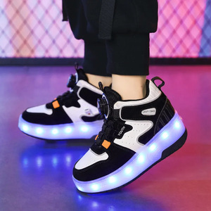 Chaussures à roulettes lumineuses pour enfants, avec roues, pour garçons et filles, vêtements de sport d'extérieur, taille 28-38 - Product Image 3