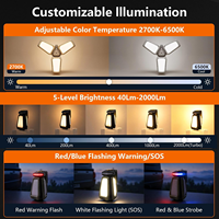 Lampe de travail LED télescopique personnalisée, lampe de camping, projecteur avec base magnétique, support pliable, tige extensible pour le camping