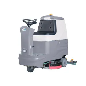Automatic Commercial & Industrial Scrubbing Machine 14" Double Brush Pad, Electric Ride-on Floor Scrubber With 100L Tank