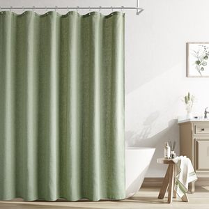 Lin neutre Boho ferme rustique Vintage pays printemps été thème bain <span class=keywords><strong>vert</strong></span> minimaliste <span class=keywords><strong>vert</strong></span> <span class=keywords><strong>sauge</strong></span> <span class=keywords><strong>rideau</strong></span> <span class=keywords><strong>de</strong></span> <span class=keywords><strong>douche</strong></span> - Product Image 2