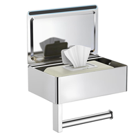 Porte-papier toilette noir mat avec grande étagère, distributeur de lingettes humides mural, rangement pour salle de bain, support pour rouleau de papier