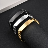 Bracelet chaîne personnalisé avec logo sur mesure, en acier inoxydable, style hip-hop, bracelet cubain pour homme, bijoux plaqués or