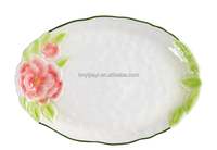 Ensemble de vaisselle en céramique à motif de fleurs de cerisier dessinées à la main, assiettes décoratives pour la maison, vente en gros