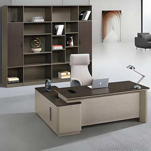 Hiện đại sang trọng L hình quản lý CEO văn phòng máy trạm làm việc điều hành đồ nội thất bàn với ngăn kéo cho thiết kế bảng phòng - Product Image 5