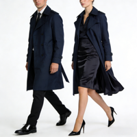 Costume d'affaires britannique pour hommes, ensemble coordonné, trench-coat compact anti-plis pour hommes