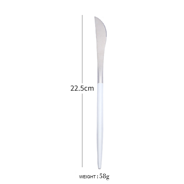 Dinner knife white silver