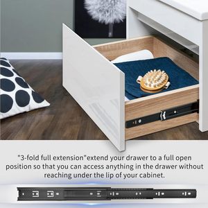 Yenuo mở rộng đầy đủ ngăn kéo Slide Side mount 4-24 inch mang bóng phòng khách màu đen đường ray theo dõi hướng dẫn glides RUNNERS nặng - Product Image 4