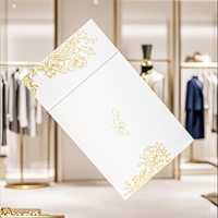Boîte cadeau rigide personnalisée en carton avec feuille d'or blanc, emballage de luxe pour vêtements, emballage pour robe de mariée, design gratuit