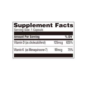 Capsule di Vitamina <span class=keywords><strong>D3</strong></span> e <span class=keywords><strong>K2</strong></span> MK7 (99%) Genegrow OEM - Integratori Nutrizionali per la Salute di Ossa e Sangue - Product Image 4