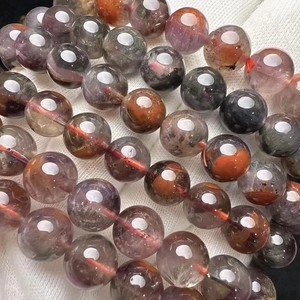 Bracciale in Cristallo di Quarzo Auralite 23 Naturale AAAAAA Meihan, Perle Lisce Rotonde per Creazione di Gioielli, Design e Regalo - Product Image 2