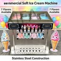 Machine à glaces molles 7 saveurs avec plateau à nouilles, fonction glace spaghetti et milkshake
