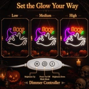 Halloween Ghost Letreros Neon LED dimmable USB powered ambient <b>light</b> store <b>window</b> decoration <b>light</b> street indicator <b>light</b> 5V - Product Image 2