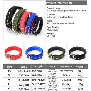 Haustier Zubehör Hund Produkt Schwerlast Qualität Gepolstert Training Verstellbar Breit Nylon Hundehalsband - Product Image 3