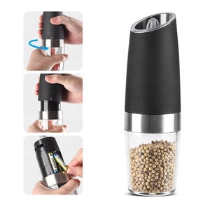 Ensemble de moulin à sel et à poivre électrique à gravité pot à épices moulin à poivre rechargeable avec lumière bleue - Product Image 2