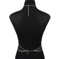 Vente chaude femmes argent croix esclave collier multicouche alliage or corps chaîne bijoux à la mode pour mariages fêtes cadeaux