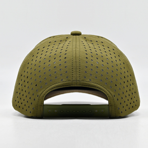 Casquette de baseball sportive imperméable à 5 panneaux à séchage rapide, avec logo personnalisé, patch en caoutchouc PVC, découpe laser - Product Image 5